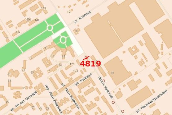 Схема рекламної площини за адресою Курський просп., 121