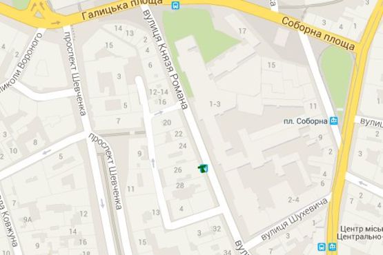 Схема рекламної площини за адресою Князя Романа вул., 26