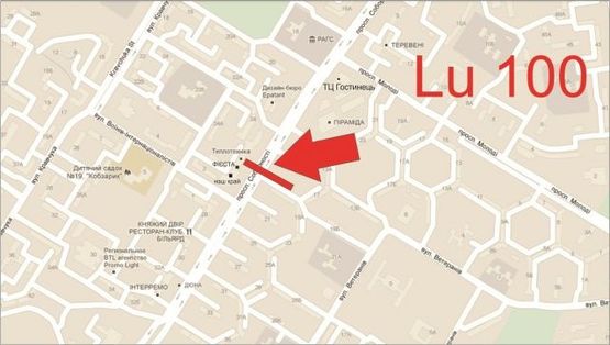 Схема рекламной плоскости по адресу Соборності, 26_в центр