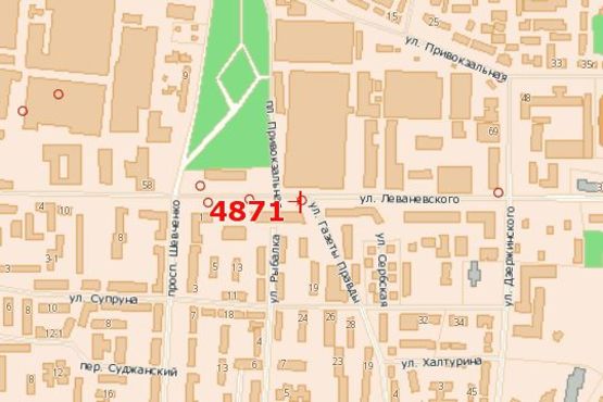 Схема рекламной плоскости по адресу Леваневського вул., 22