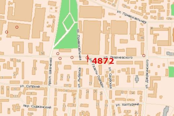 Схема рекламної площини за адресою Леваневського вул., 22