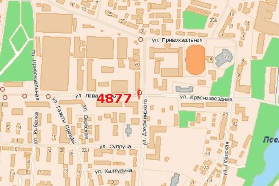 Схема рекламної площини за адресою Леваневського вул. - Троїцька вул.