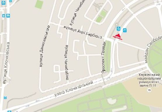 Схема рекламної площини за адресою Правды пр. - Юры Зойфера ул.