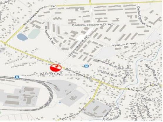 Схема рекламной плоскости по адресу перехрестя вул.Дрогобицка-вул.Грушевського (Міська Рада)