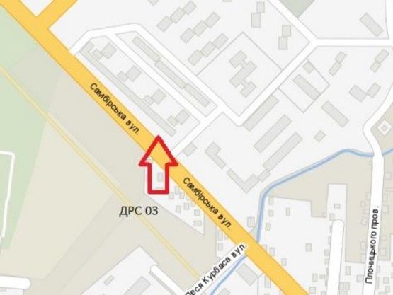 Схема рекламной плоскости по адресу вул. Самбірська, автобусна зупинка