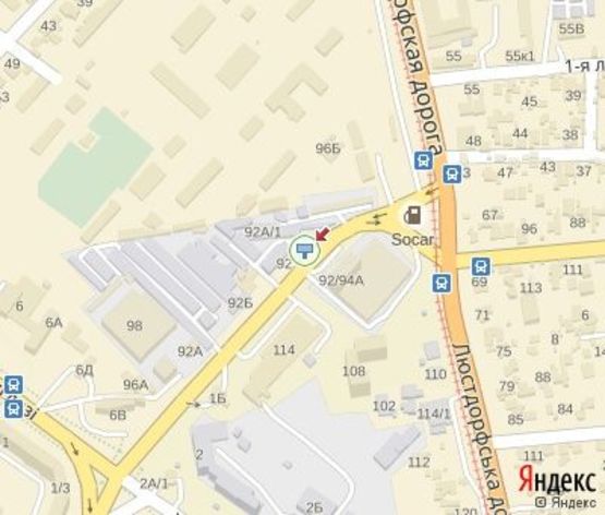 Схема рекламної площини за адресою Королева ул. - Люстдорфская дорога