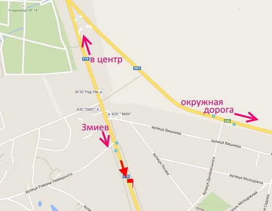 Схема рекламной плоскости по адресу Пр-т Гагарина -пос. Безлюдовка-флажок№4 (выезд из города)