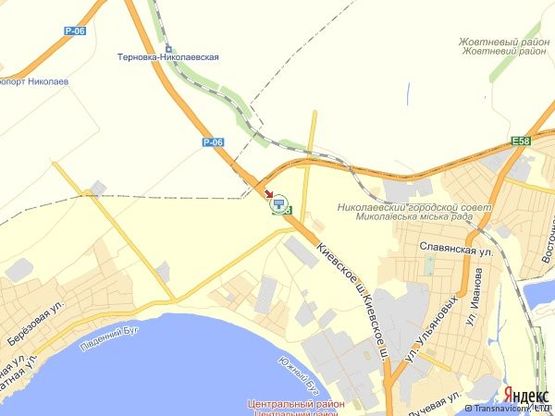 Схема рекламної площини за адресою Киевская трасса - въезд, 1