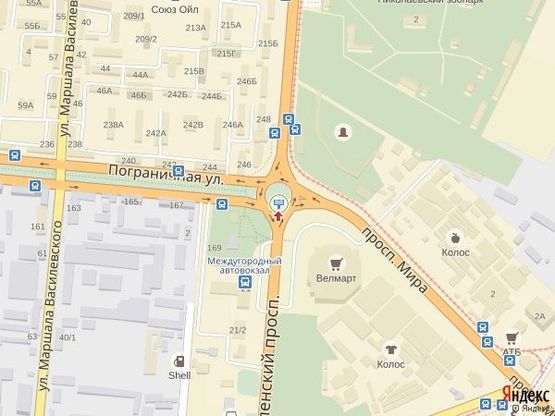 Схема рекламной плоскости по адресу просп. Богоявленский - кольцо Автовокзал