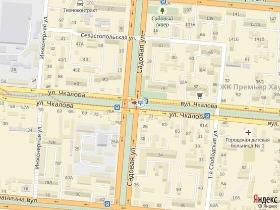 Схема рекламной плоскости по адресу ул. Чкалова - ул. Садовая