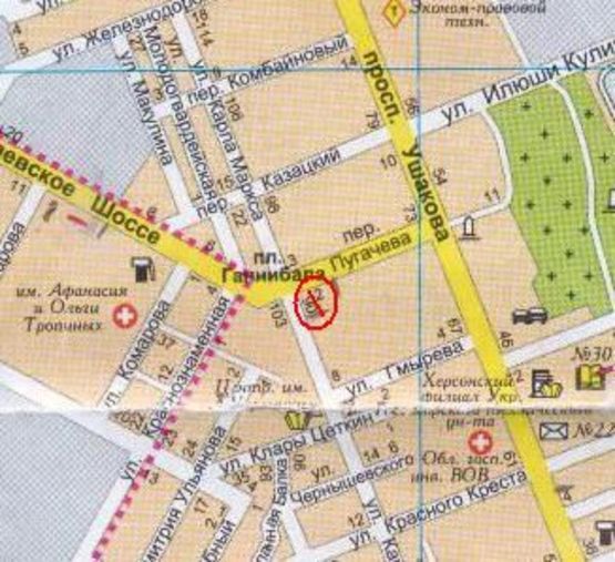 Схема рекламной плоскости по адресу пер. Пугачева / пл. Ганнибала