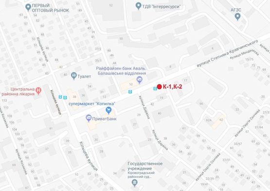 Схема рекламної площини за адресою ул. Степняка-Кравчинского