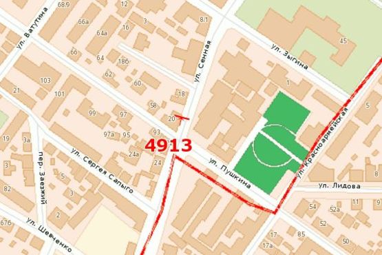 Схема рекламной плоскости по адресу Сінна вул., 20