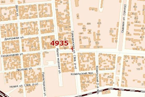 Схема рекламної площини за адресою Кузнецька вул. (Скороходова вул.) - Громадянська вул.