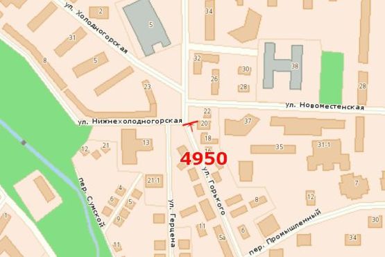 Схема рекламной плоскости по адресу Горького вул. (Горького вул.), 18