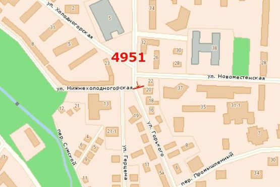 Схема рекламної площини за адресою Горького вул. (Горького вул.), 18