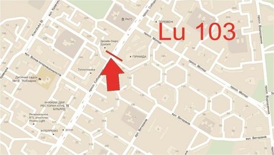 Схема рекламної площини за адресою Соборності, 13_з центру