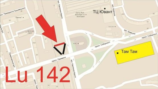 Схема рекламной плоскости по адресу Соборності/Перемоги/Карпенка-Карого_міст_ТАМ-ТАМ_Ювант_ринок