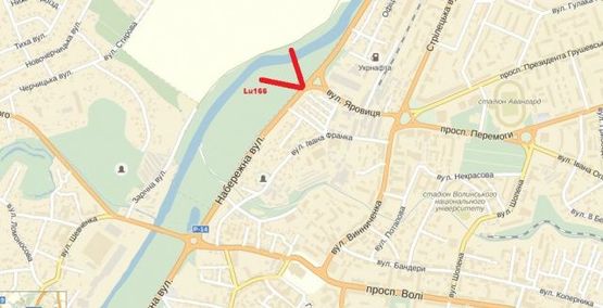 Схема рекламной плоскости по адресу Набережна, 28, оптові склади