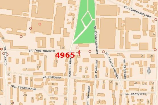 Схема рекламной плоскости по адресу Леваневського вул., 14