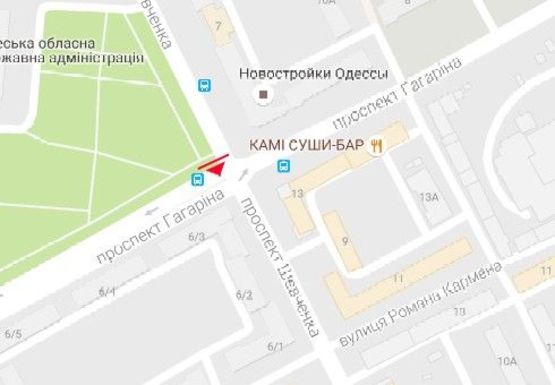 Схема рекламной плоскости по адресу Шевченко пр., 4 - Гагарина пр.