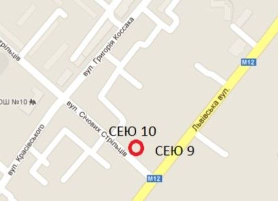 Схема рекламной плоскости по адресу вул.Січових Стрільців