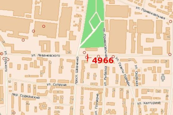 Схема рекламної площини за адресою Леваневського вул., 14