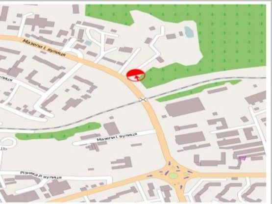 Схема рекламної площини за адресою вул. Мазепи, біля переїзду