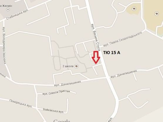 Схема рекламної площини за адресою вул. Стуса, спорттовари