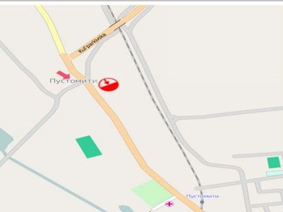 Схема рекламної площини за адресою вїзд зі Львова у Пустомити