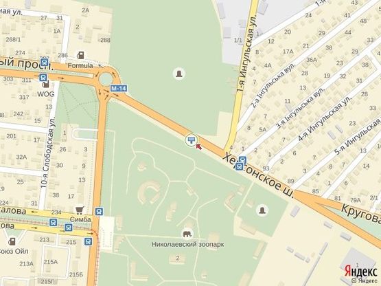 Схема рекламной плоскости по адресу Херсонское шоссе - ZOO