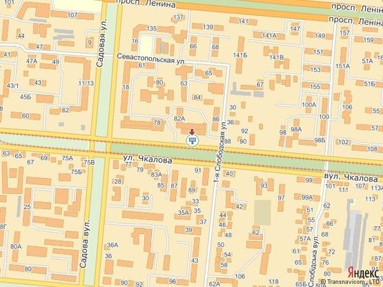 Схема рекламной плоскости по адресу ул. Чкалова - 1-я Слободская