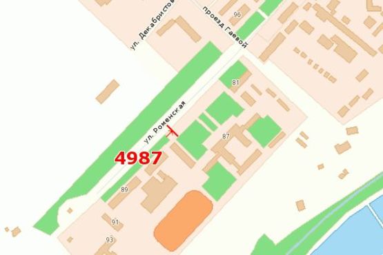 Схема рекламной плоскости по адресу Роменська вул., 87