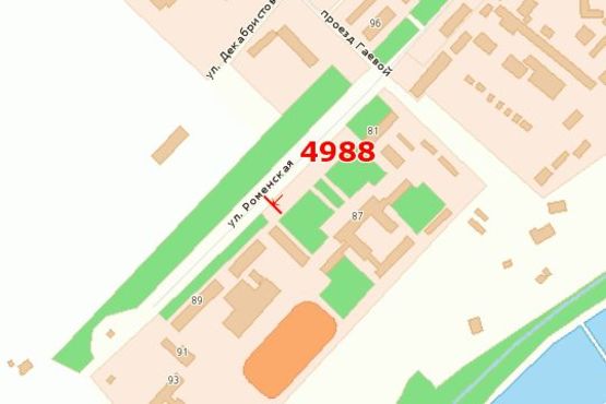 Схема рекламної площини за адресою Роменська вул., 87