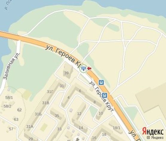 Схема рекламной плоскости по адресу Героев Крут ул., 6 (300 м. до "Эпицентра",напротив Интернет-гипермаркета "27 UA")