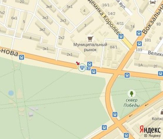 Схема рекламной плоскости по адресу Тельнова пр. (дендропарк)