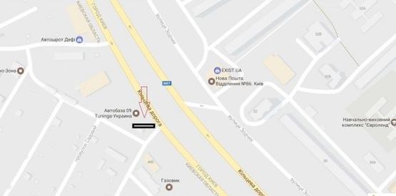 Схема рекламної площини за адресою Кольцевая дорога, перед АЗС Extra направление на Одесскую пл. (1)