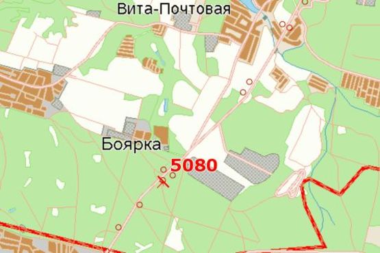 Схема рекламної площини за адресою Київ - Одеса, 13 км+200м до Києва (справа в напр.Одеської пл. поворот на с.Мархалевка)