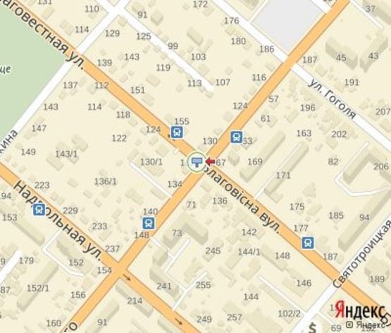 Схема рекламной плоскости по адресу Благовестная ул. - Михаила Грушевского ул.