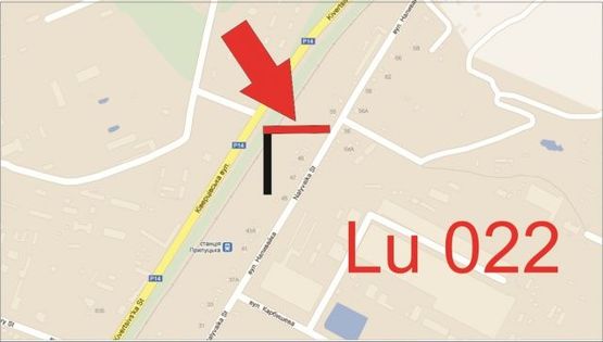Схема рекламной плоскости по адресу Ківерцівська_оптова база_УА Брук_промзона_в центр