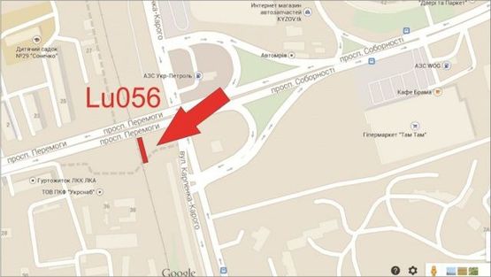 Схема рекламной плоскости по адресу пр.Соборності-пр.Перемоги_ТРЦ ПОРТ СІТІ_міст_в центр