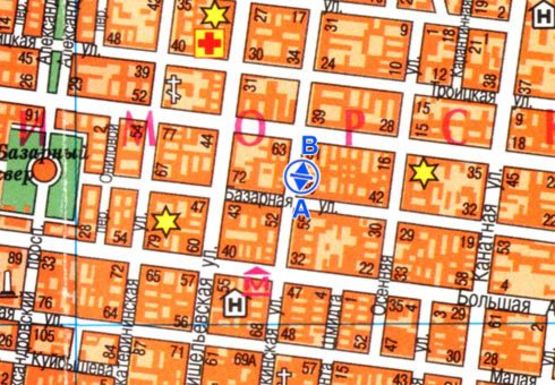 Схема рекламной плоскости по адресу Пушкинская ул., 47 - Базарная ул.