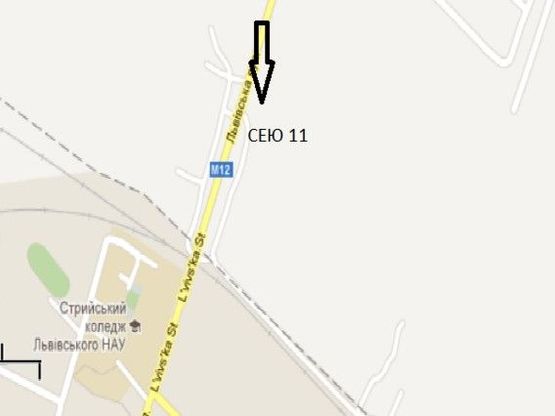 Схема рекламной плоскости по адресу виїзд з міста Чоп-Київ