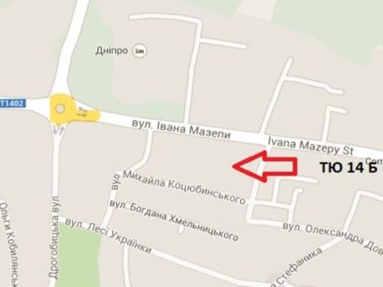 Схема рекламної площини за адресою вул. Мазепи, навпроти райвідділу