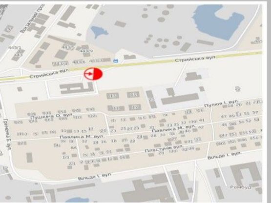 Схема рекламной плоскости по адресу вул.Стрийська, виїзд з Дрогобича, дорога на Стрий