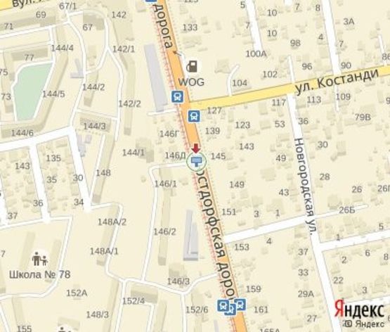 Схема рекламної площини за адресою Люстдорфская дорога, 146/1