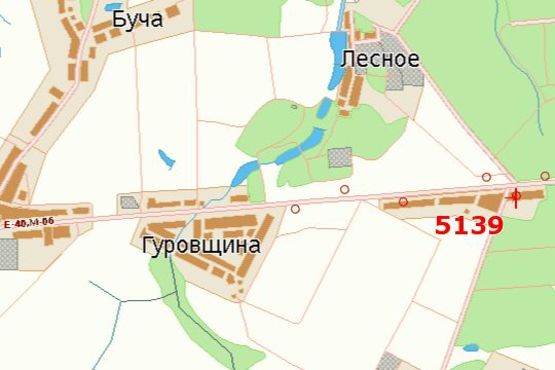 Схема рекламної площини за адресою Київ - Житомир, 15км+650м до Києва (разворот в напр. Києва (c. Шпитьки))