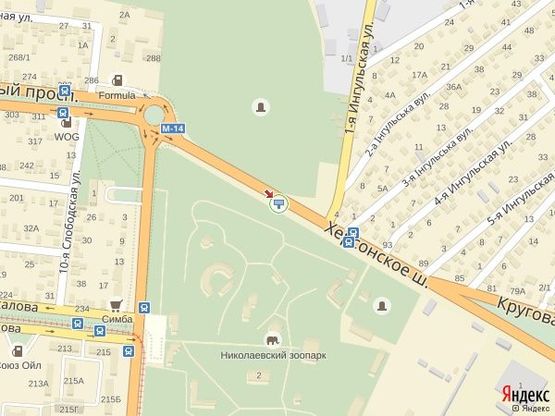 Схема рекламной плоскости по адресу Херсонское шоссе - ZOO