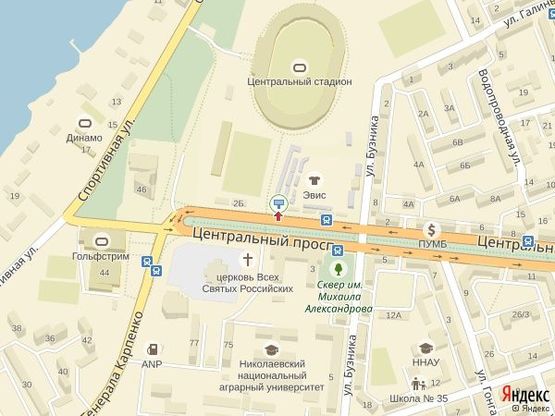 Схема рекламной плоскости по адресу просп. Центральный - Центральный городской стадион, 2