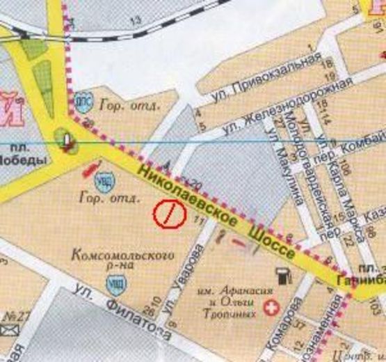 Схема рекламной плоскости по адресу (VIP)Николаевское шоссе/ост.Железнодорожная